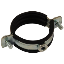 Хомут металлический с резиновым профилем и гайкой